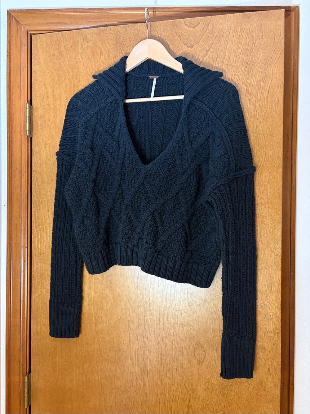 Free People // v neck cable sweater